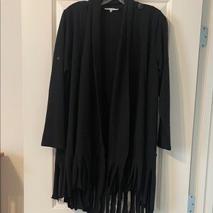 Tempo Paris Black Fringe Cardigan